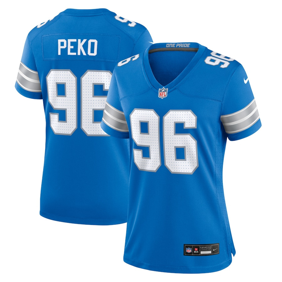 Kyle Peko 96 Detroit Lions Women's Game Jersey - Blue JS8529 Saliibo