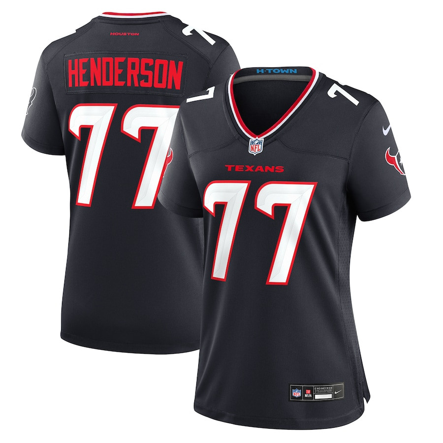 LaDarius Henderson 77 Houston Texans Women's Game Jersey - Navy JS8773 Saliibo