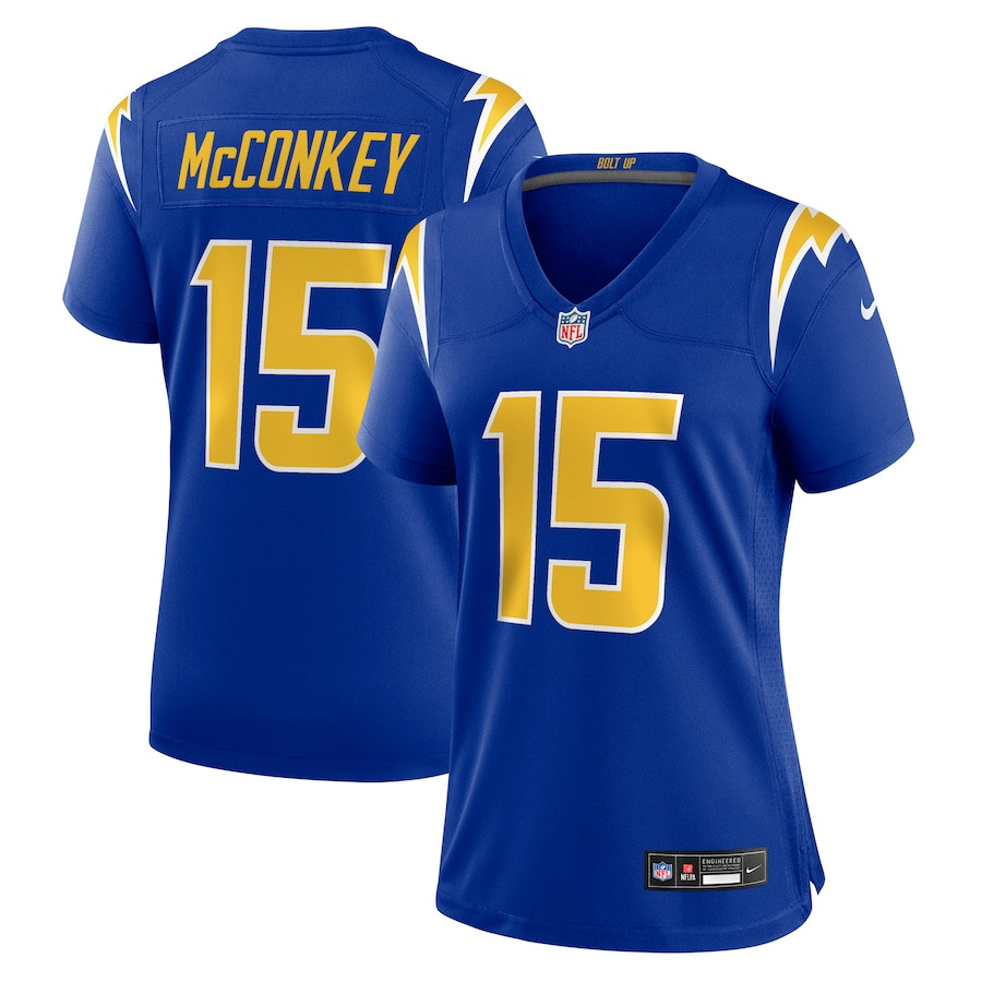 Ladd McConkey 15 Los Angeles Chargers Women's Alternate Game Jersey - Royal JS4321 Saliibo