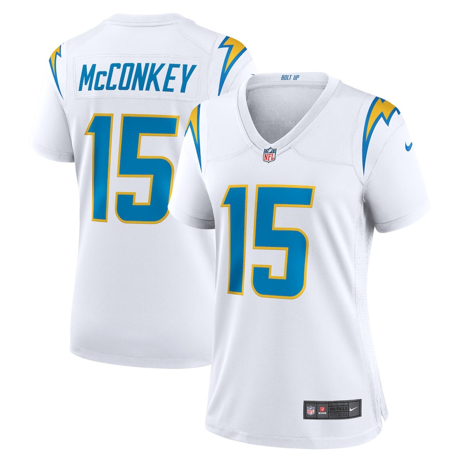Ladd McConkey 15 Los Angeles Chargers Women's Game Jersey - White JS4492 Saliibo