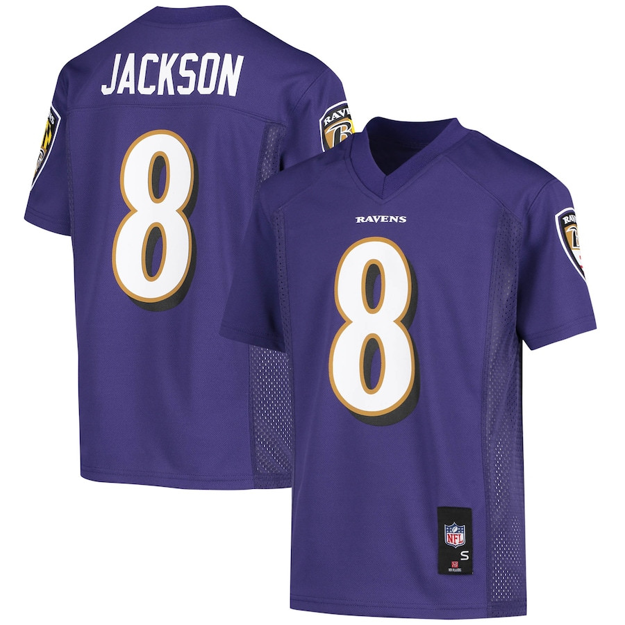 Lamar Jackson 8 Baltimore Ravens YOUTH Jersey - Purple JS4696 Saliibo