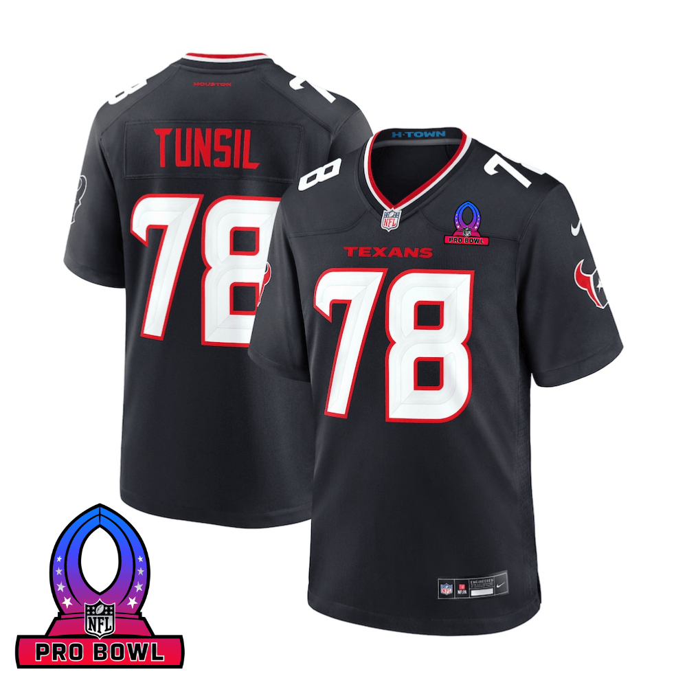 Laremy Tunsil 78 Houston Texans 2025 Pro Bowl Patch Game Men Jersey - Navy JS8836 Saliibo