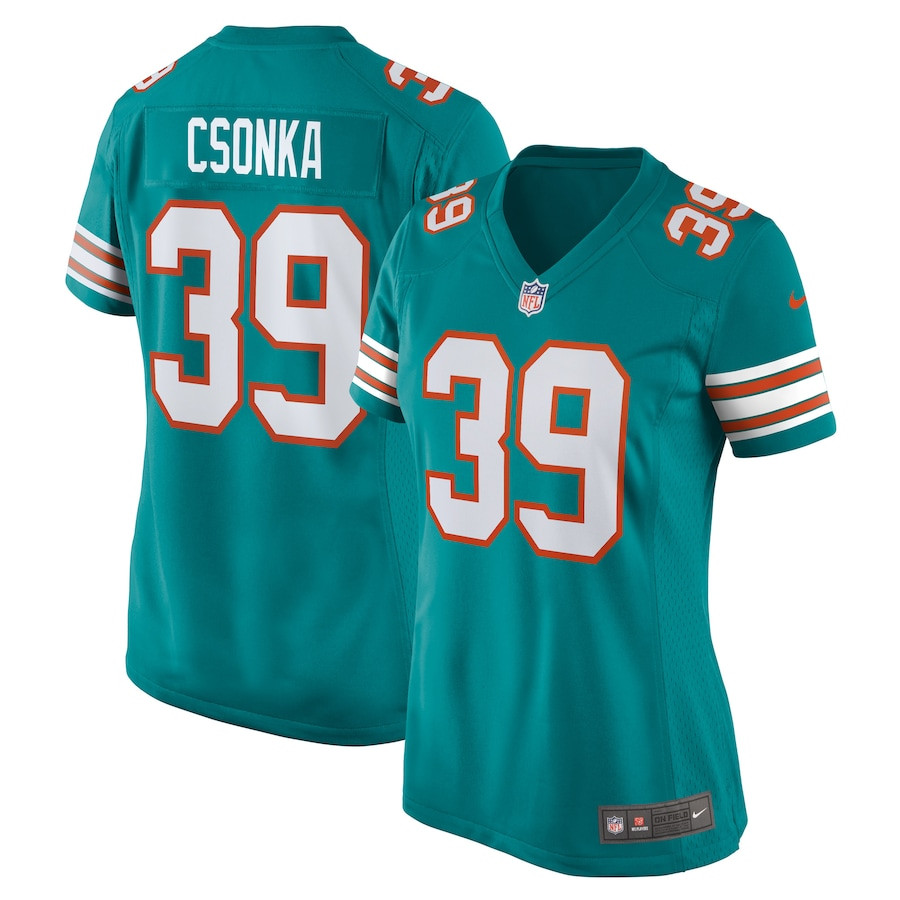 Larry Csonka 39 Miami Dolphins Women Retired Jersey - Aqua JS7358 Saliibo