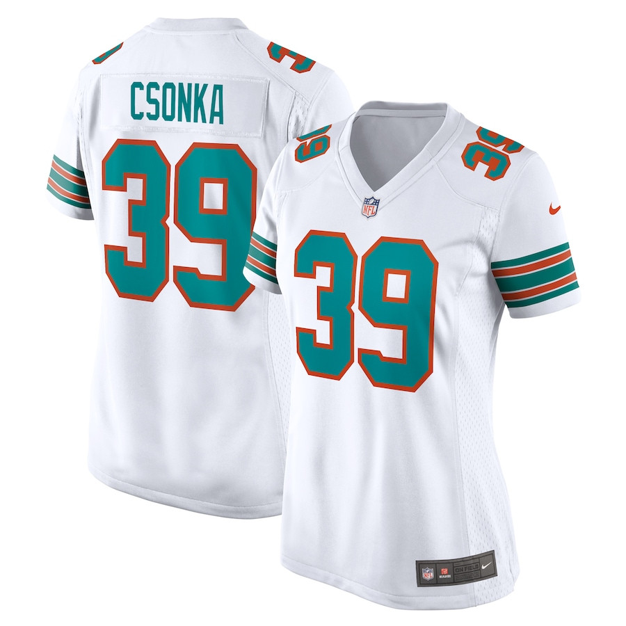 Larry Csonka 39 Miami Dolphins Women Retired Jersey - White JS7944 Saliibo