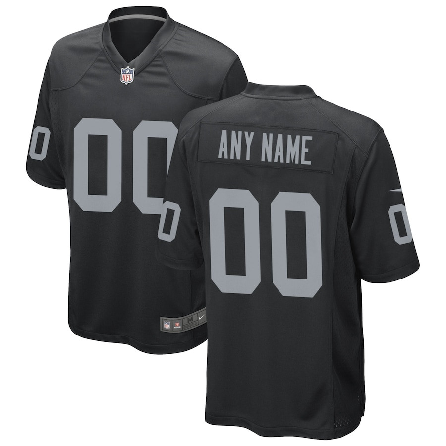 Las Vegas Raiders Men Custom Game Jersey - Black JS9214 Saliibo