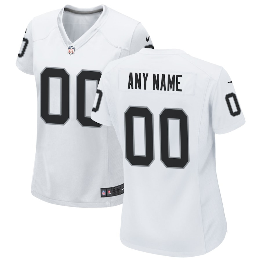Las Vegas Raiders Women Custom Game Jersey - White JS5573 Saliibo
