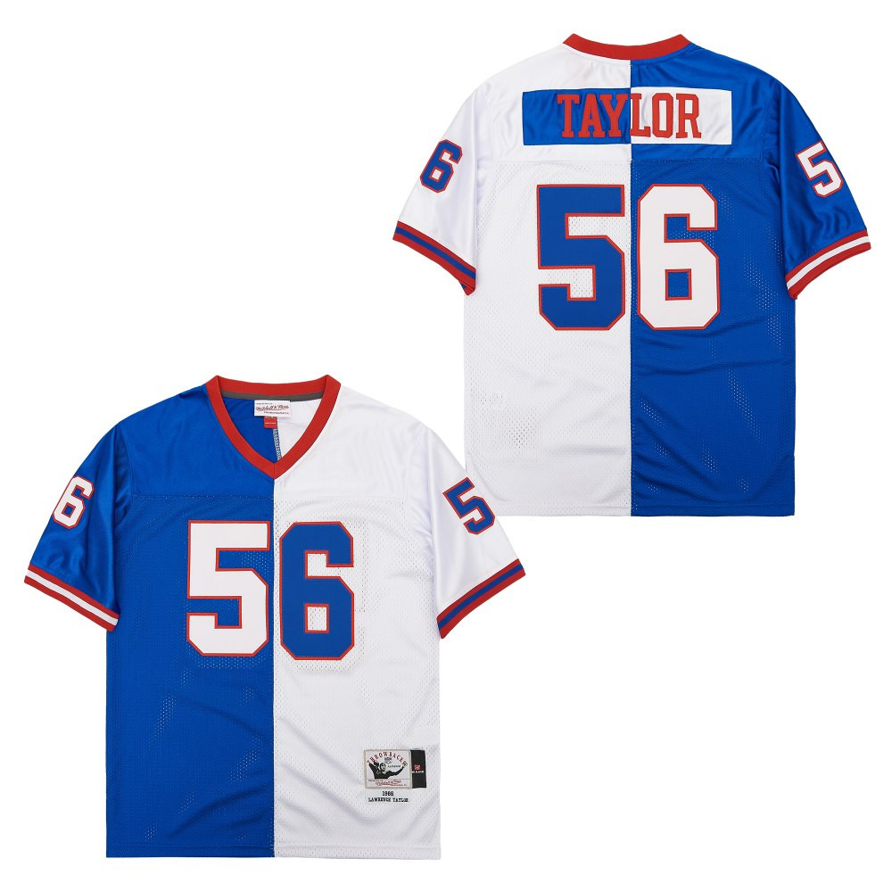 Lawrence Taylor 56 New York Giants Two-Toned Throwback Men Jersey - Blue/White JS2424 Saliibo