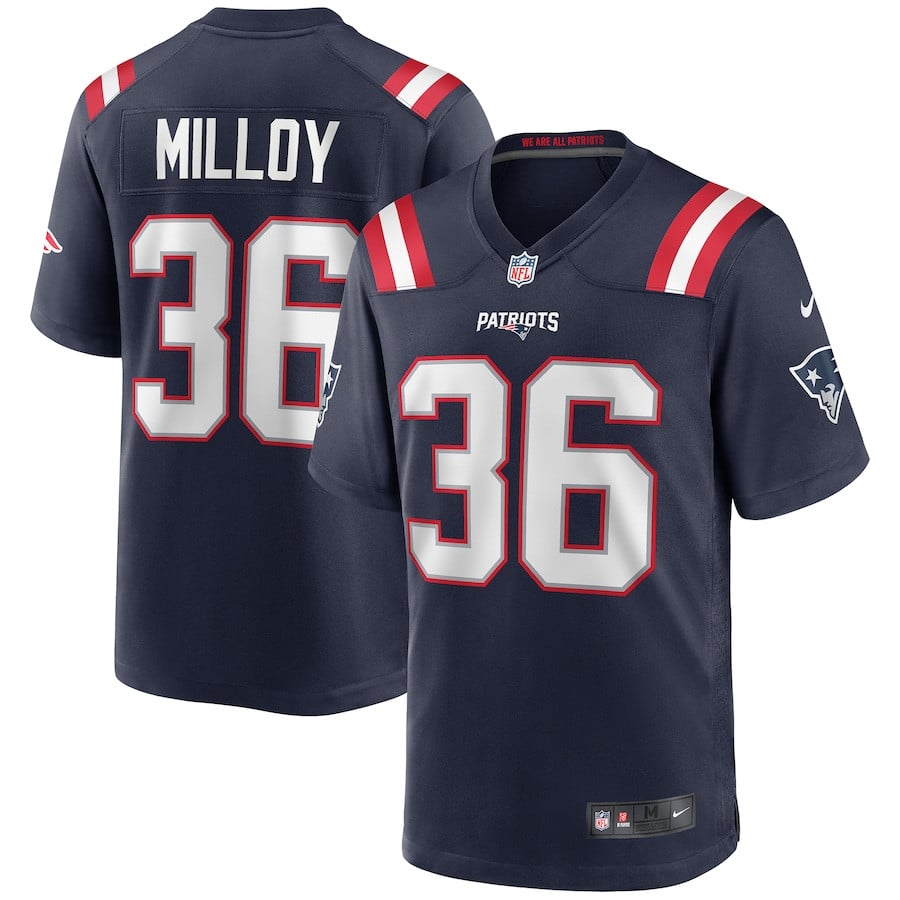 Lawyer Milloy 36 New England Patriots Men Game Retired Jersey - Navy JS1970 Saliibo