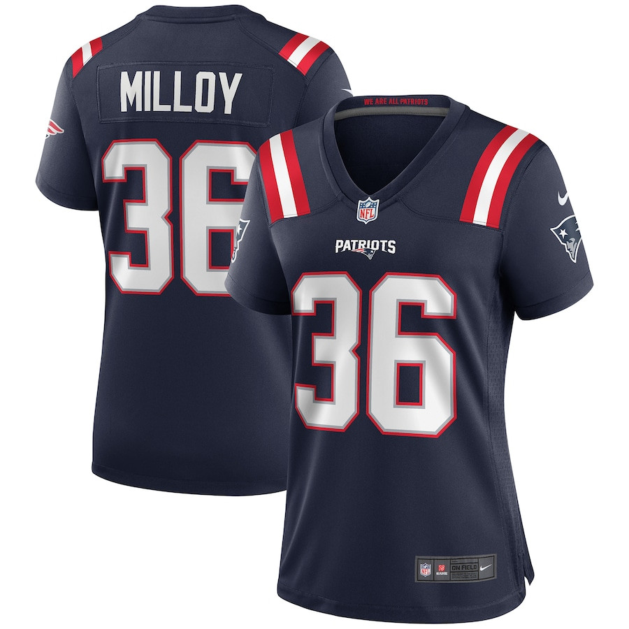 Lawyer Milloy 36 New England Patriots Women Game Retired Jersey - Navy JS2016 Saliibo