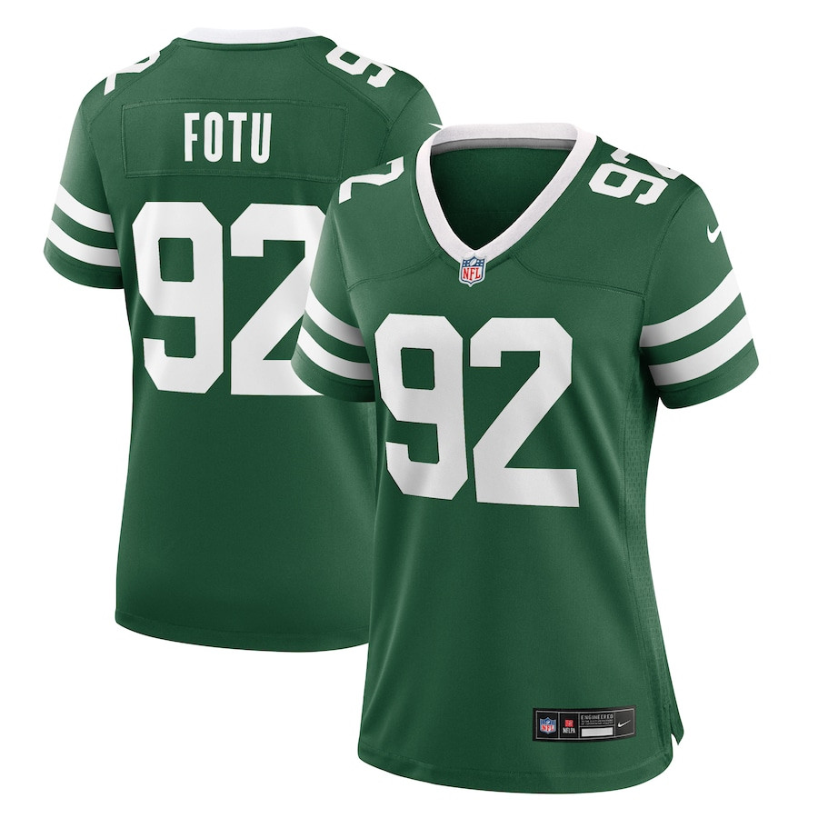 Leki Fotu 92 New York Jets Women's Team Game Jersey - Legacy Green JS6918 Saliibo