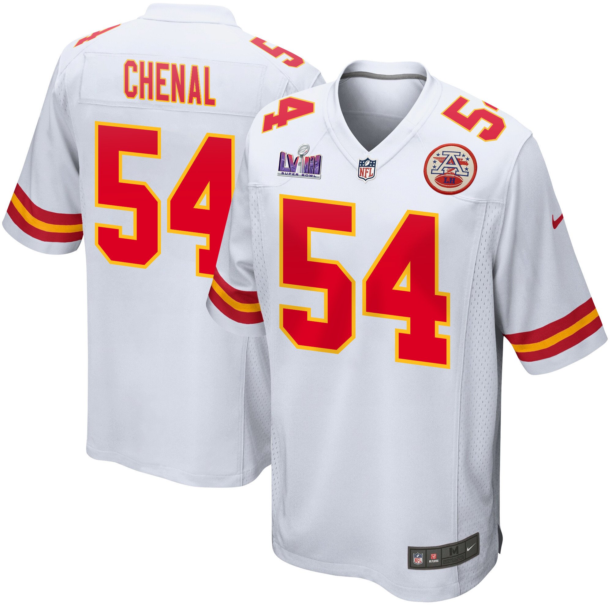 Leo Chenal 54 Kansas City Chiefs Super Bowl LVIII Patch Game Men Jersey - White JS1768 Saliibo