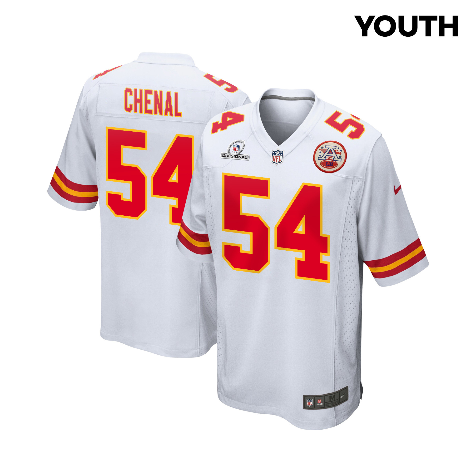 Leo Chenal 54 Kansas City Chiefs Super Bowl LVIII Patch Game YOUTH Jersey - White JS5863 Saliibo