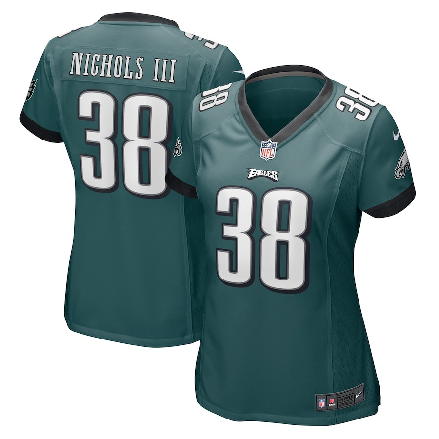 Lew Nichols III 38 Philadelphia Eagles Game Women Jersey - Midnight Green JS1469 Saliibo