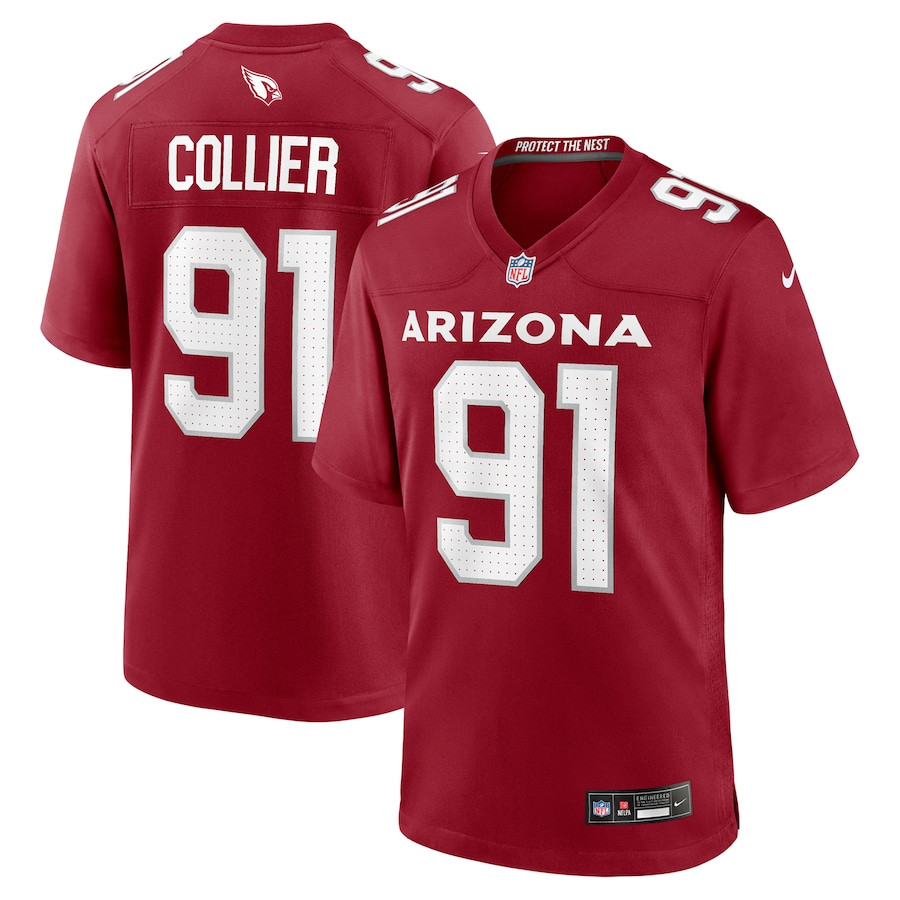 L.J. Collier 91 Arizona Cardinals Team Game Men Jersey - Cardinal JS3665 Saliibo