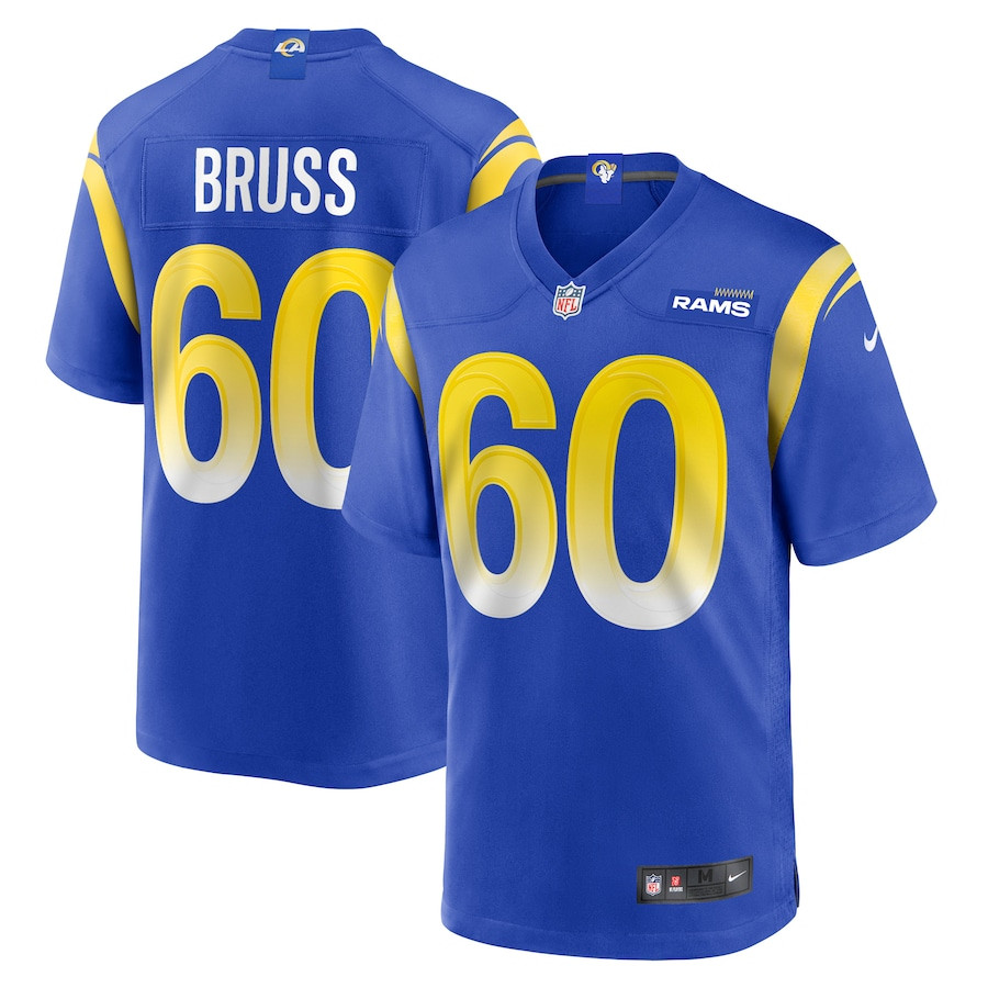 Logan Bruss 60 Los Angeles Rams Game Player Men Jersey - Royal JS1399 Saliibo