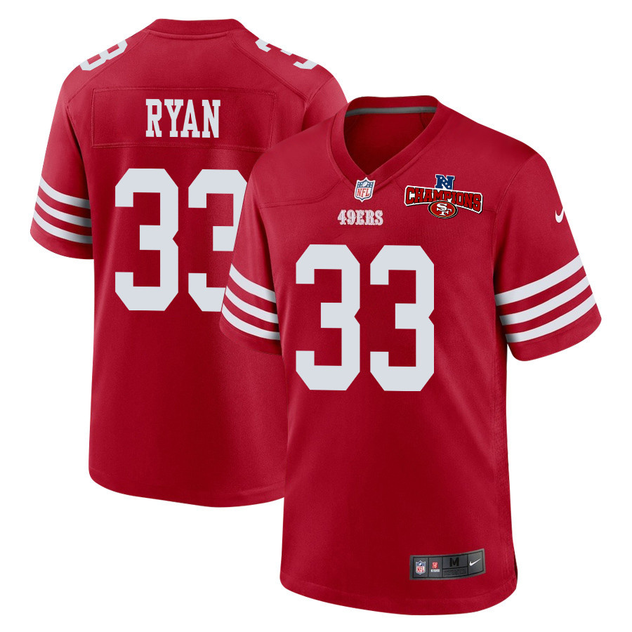 Logan Ryan 33 San Francisco 49ers NFC Champions Patch Game Men Jersey - Scarlet JS8195 Saliibo