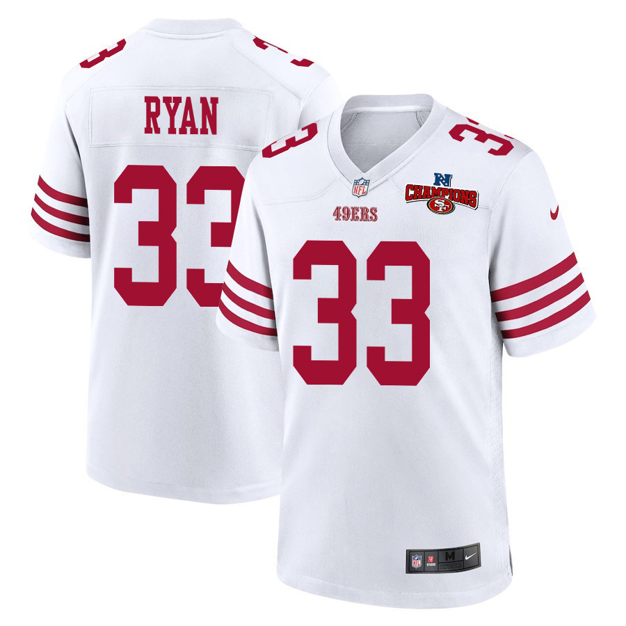 Logan Ryan 33 San Francisco 49ers NFC Champions Patch Game Men Jersey - White JS5310 Saliibo