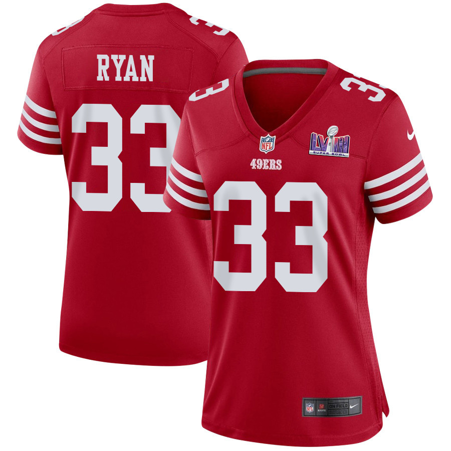 Logan Ryan 33 San Francisco 49ers Super Bowl LVIII Patch Game Women Jersey - Scarlet JS4978 Saliibo