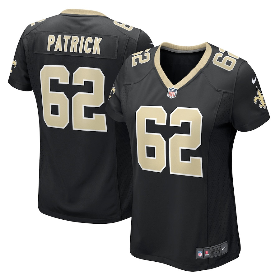 Lucas Patrick 62 New Orleans Saints Women's Game Jersey - Black JS2239 Saliibo