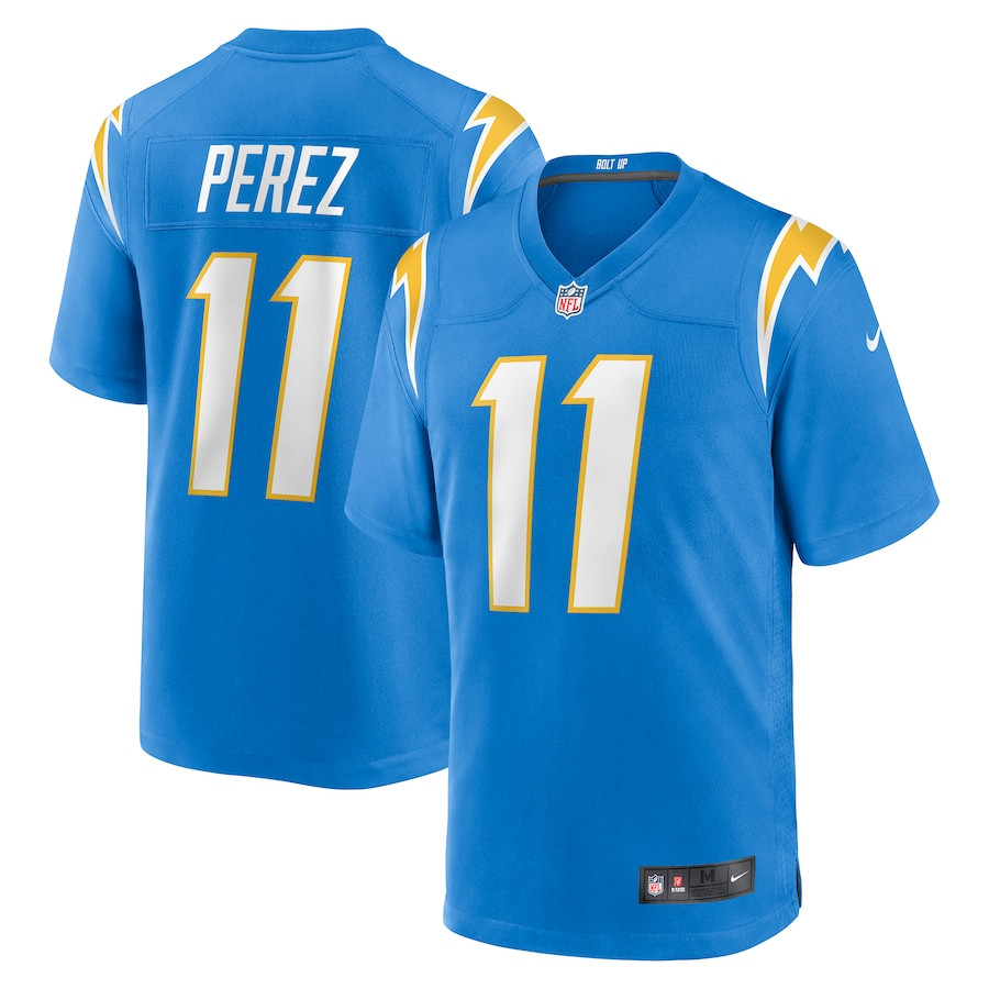Luis Perez 11 Los Angeles Chargers Team Game Men Jersey - Powder Blue JS3374 Saliibo