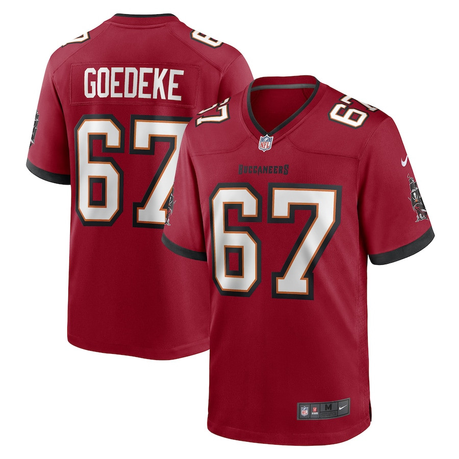 Luke Goedeke 67 Tampa Bay Buccaneers Game Men Jersey - Red JS4621 Saliibo