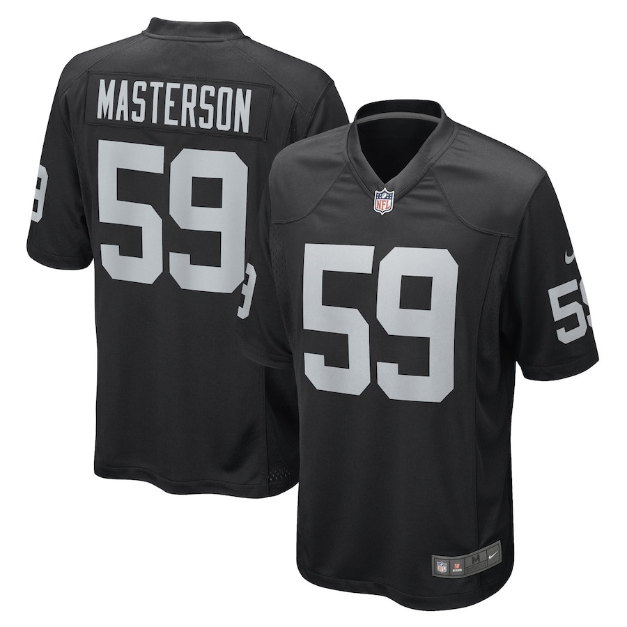 Luke Masterson 59 Las Vegas Raiders Team Game Men Jersey - Black JS7109 Saliibo