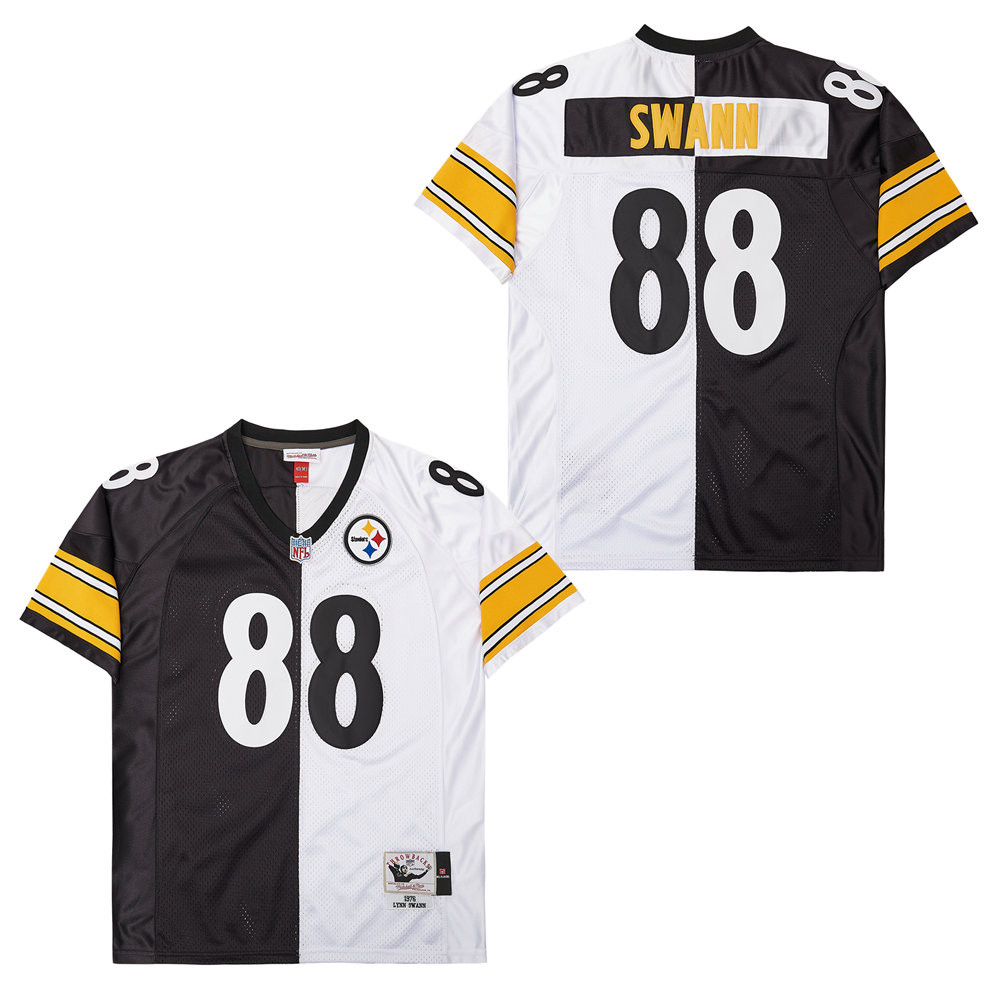 Lynn Swann 88 Pittsburgh Steelers Two-Toned Retro Throwback Men Jersey - Black/White JS4655 Saliibo