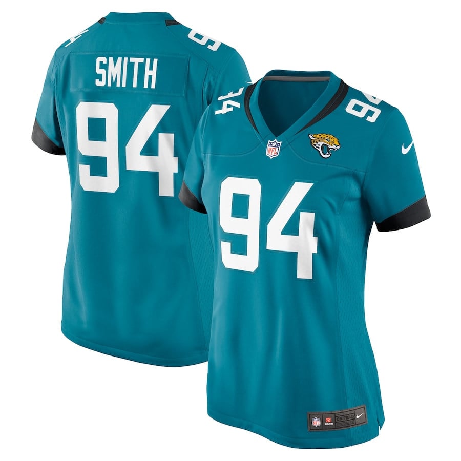Maason Smith 94 Jacksonville Jaguars Women's Game Jersey - Teal JS8561 Saliibo