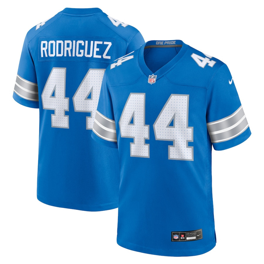 Malcolm Rodriguez 44 Detroit Lions Game Jersey - Blue, Men JS7954 Saliibo