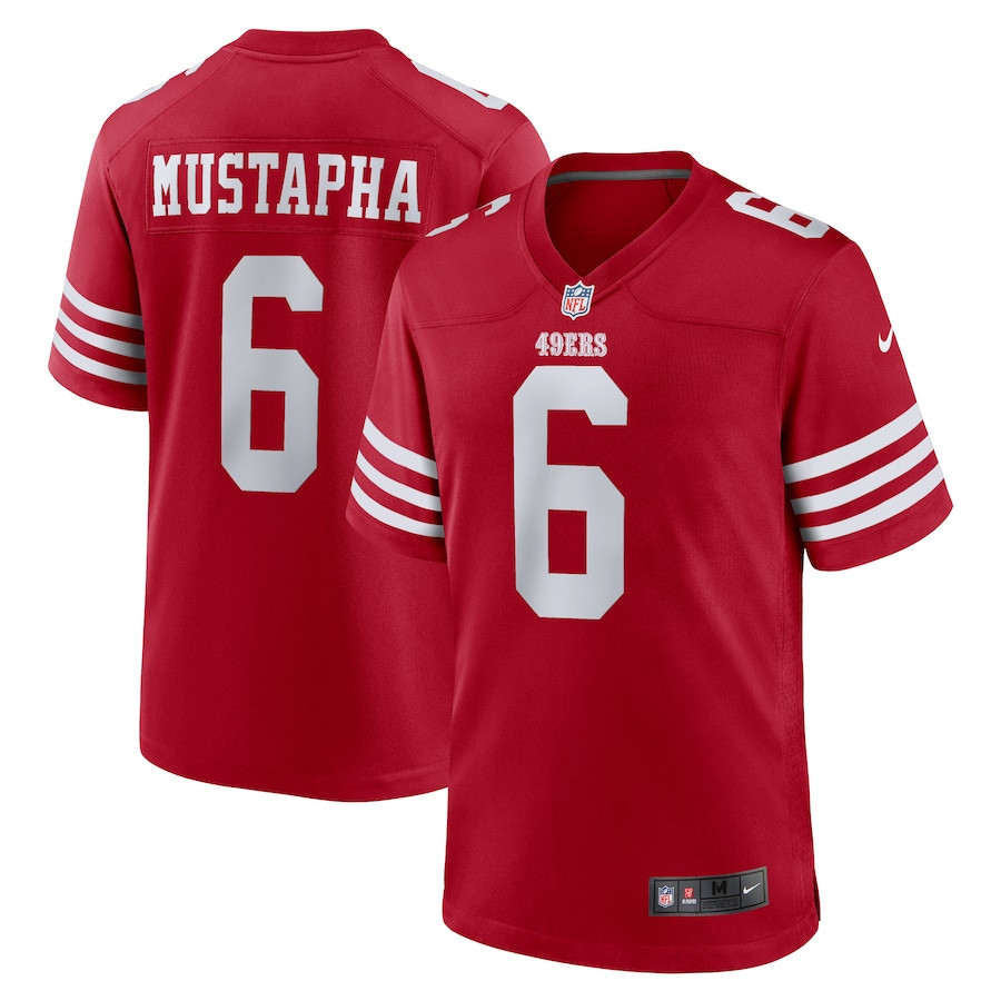 Malik Mustapha 6 San Francisco 49ers Game Men Jersey - Scarlet JS9401 Saliibo