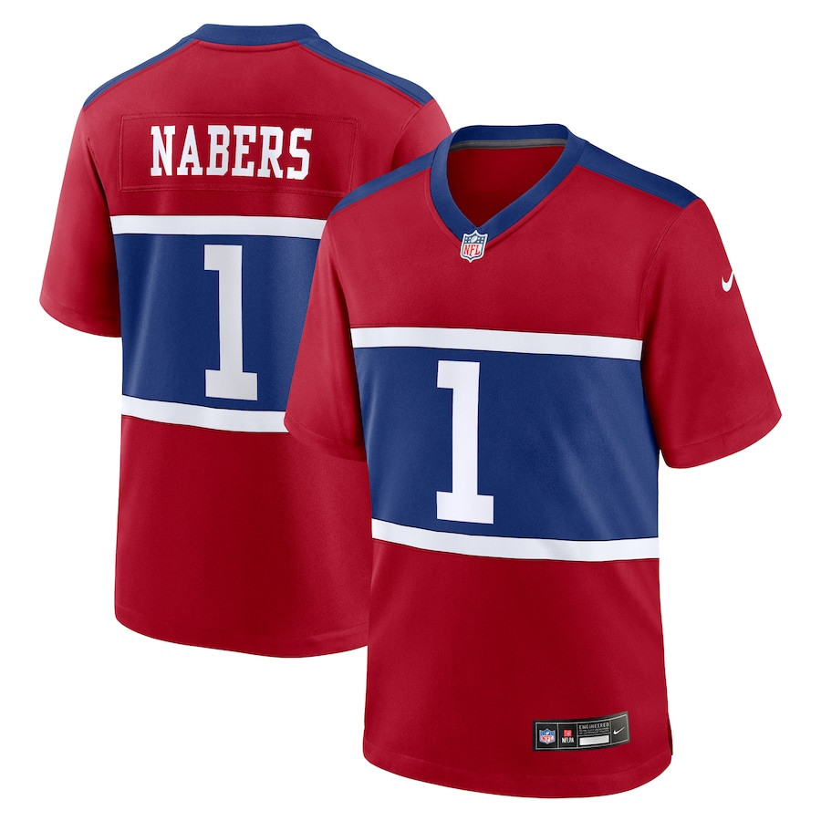Malik Nabers 1 New York Giants Alternate Game Men Jersey - Century Red JS9257 Saliibo