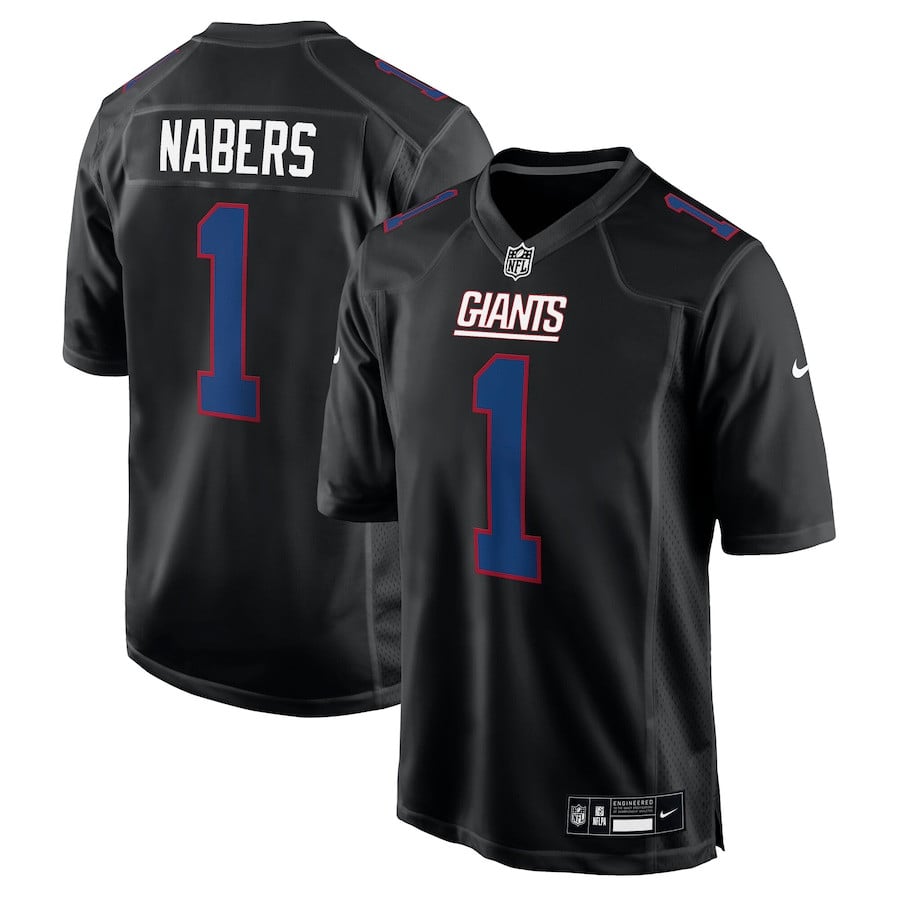 Malik Nabers 1 New York Giants Fashion Men Jersey - Carbon Black JS3668 Saliibo