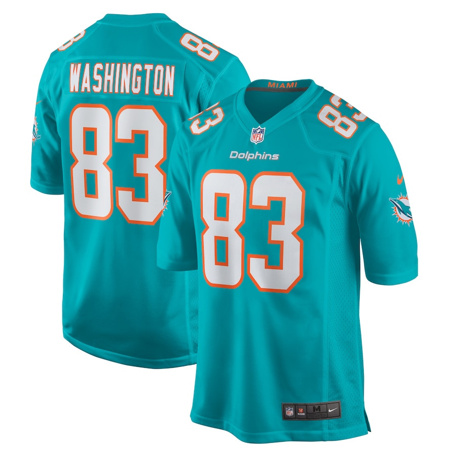 Malik Washington 83 Miami Dolphins Game Men Jersey - Aqua JS1401 Saliibo