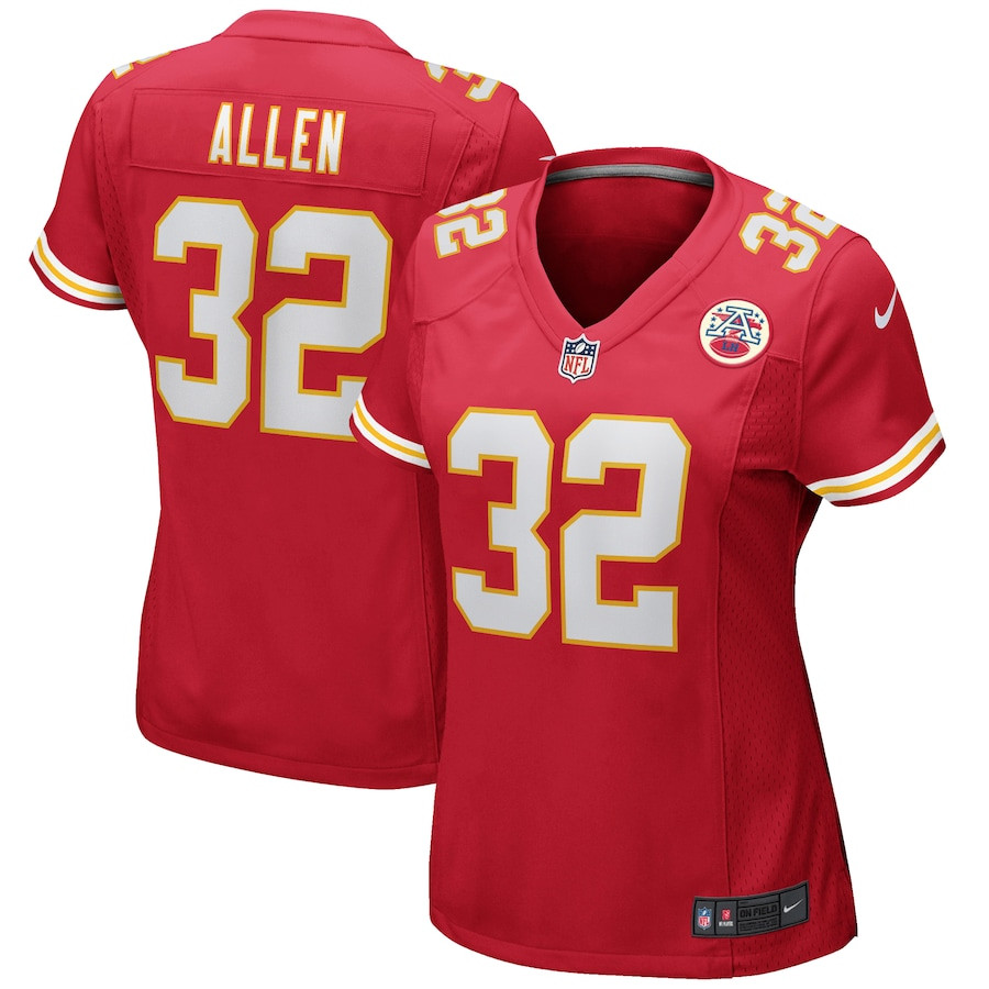 Marcus Allen 32 Kansas City Chiefs Women Game Retired Jersey - Red JS5225 Saliibo