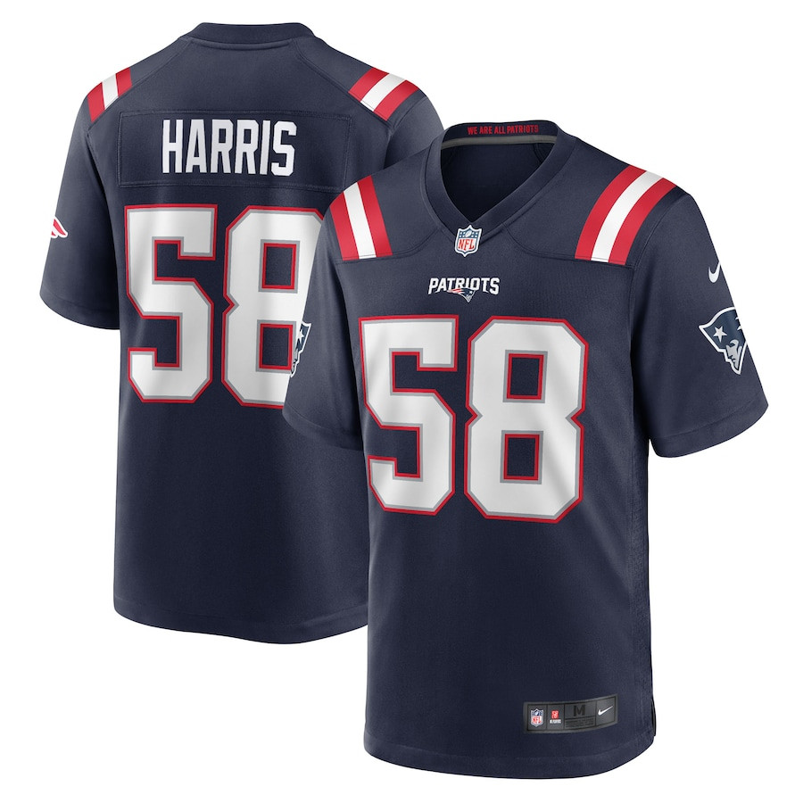 Marcus Harris 58 New England Patriots Team Game Men Jersey - Navy JS5104 Saliibo
