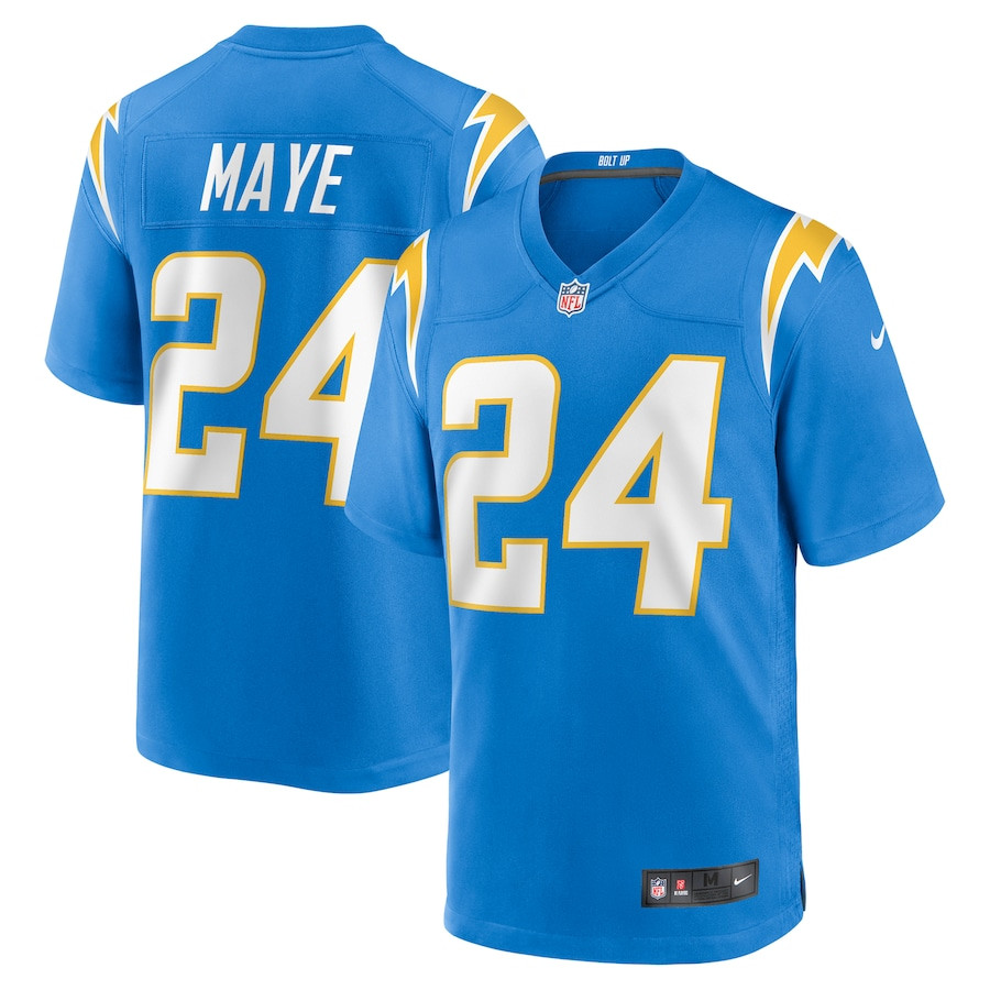 Marcus Maye 24 Los Angeles Chargers Team Game Men Jersey - Powder Blue JS1255 Saliibo
