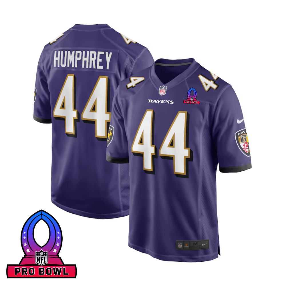Marlon Humphrey 44 Baltimore Ravens 2025 Pro Bowl Patch Game Men Jersey - Purple JS3317 Saliibo