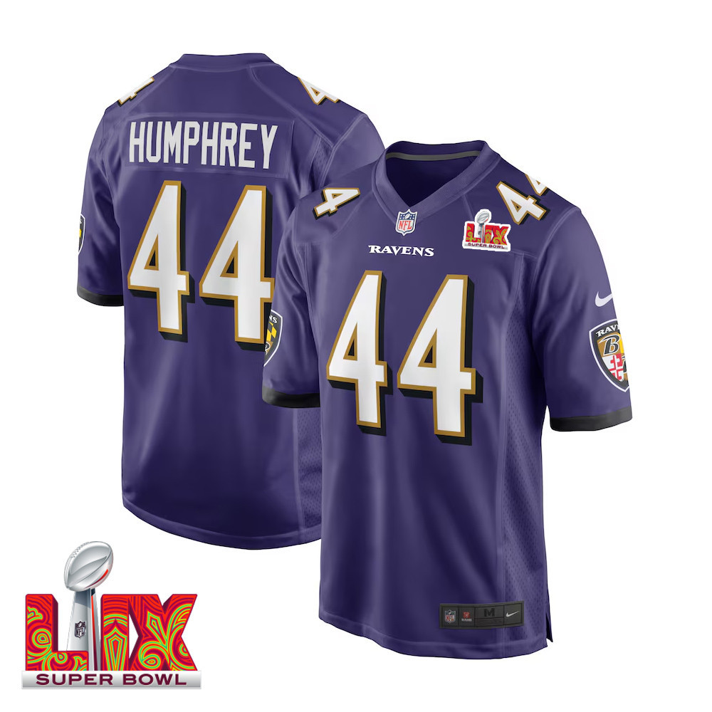 Marlon Humphrey #44 Baltimore Ravens Super Bowl LIX Jersey - Men's - Purple JS7940 Saliibo