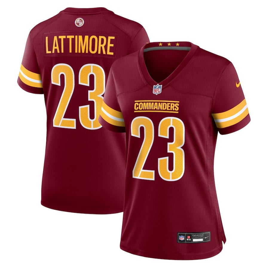 Marshon Lattimore 23 Washington Commanders Women's Game Jersey - Burgundy JS5171 Saliibo