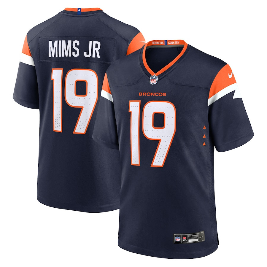 Marvin Mims Jr 19 Denver Broncos Alternate Game Men Jersey - Navy JS4266 Saliibo
