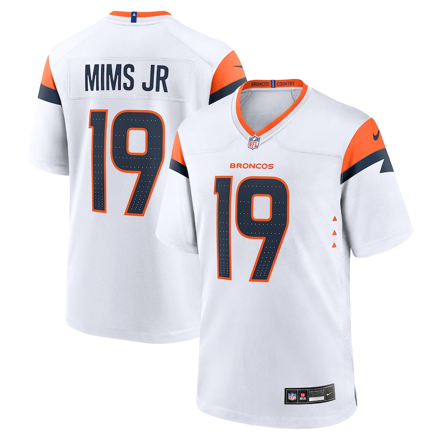Marvin Mims Jr 19 Denver Broncos Game Men Jersey - White JS7478 Saliibo