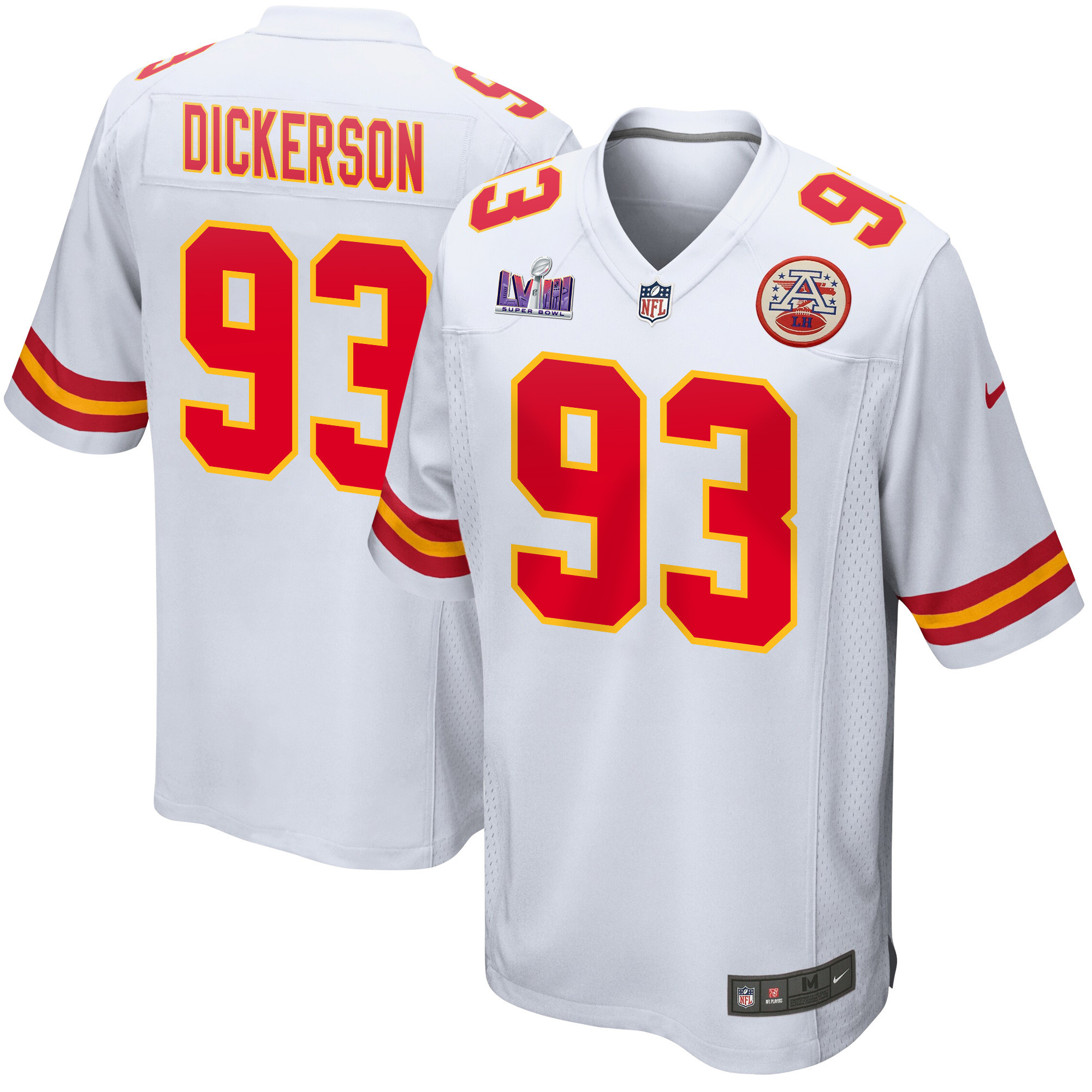 Matt Dickerson 93 Kansas City Chiefs Super Bowl LVIII Patch Game Men Jersey - White JS3869 Saliibo