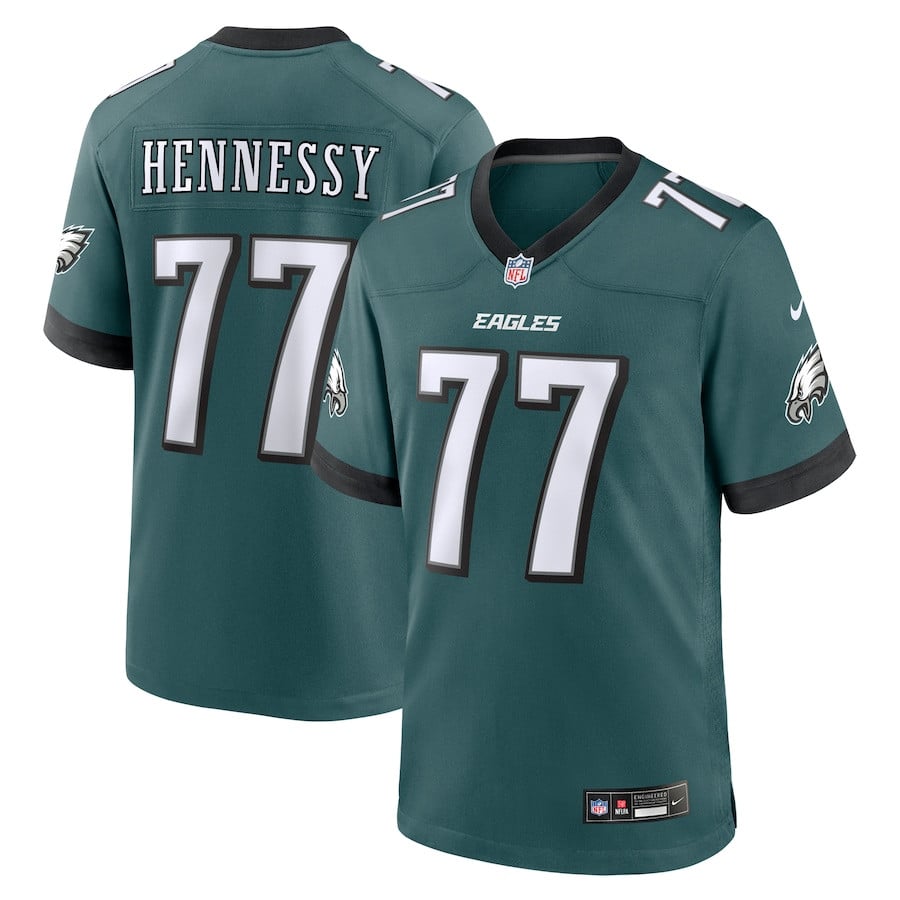 Matt Hennessy 77 Philadelphia Eagles Game Men Jersey - Midnight Green JS2292 Saliibo