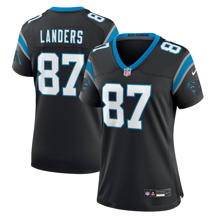 Matt Landers 87 Carolina Panthers Game Women Jersey - Black JS6319 Saliibo