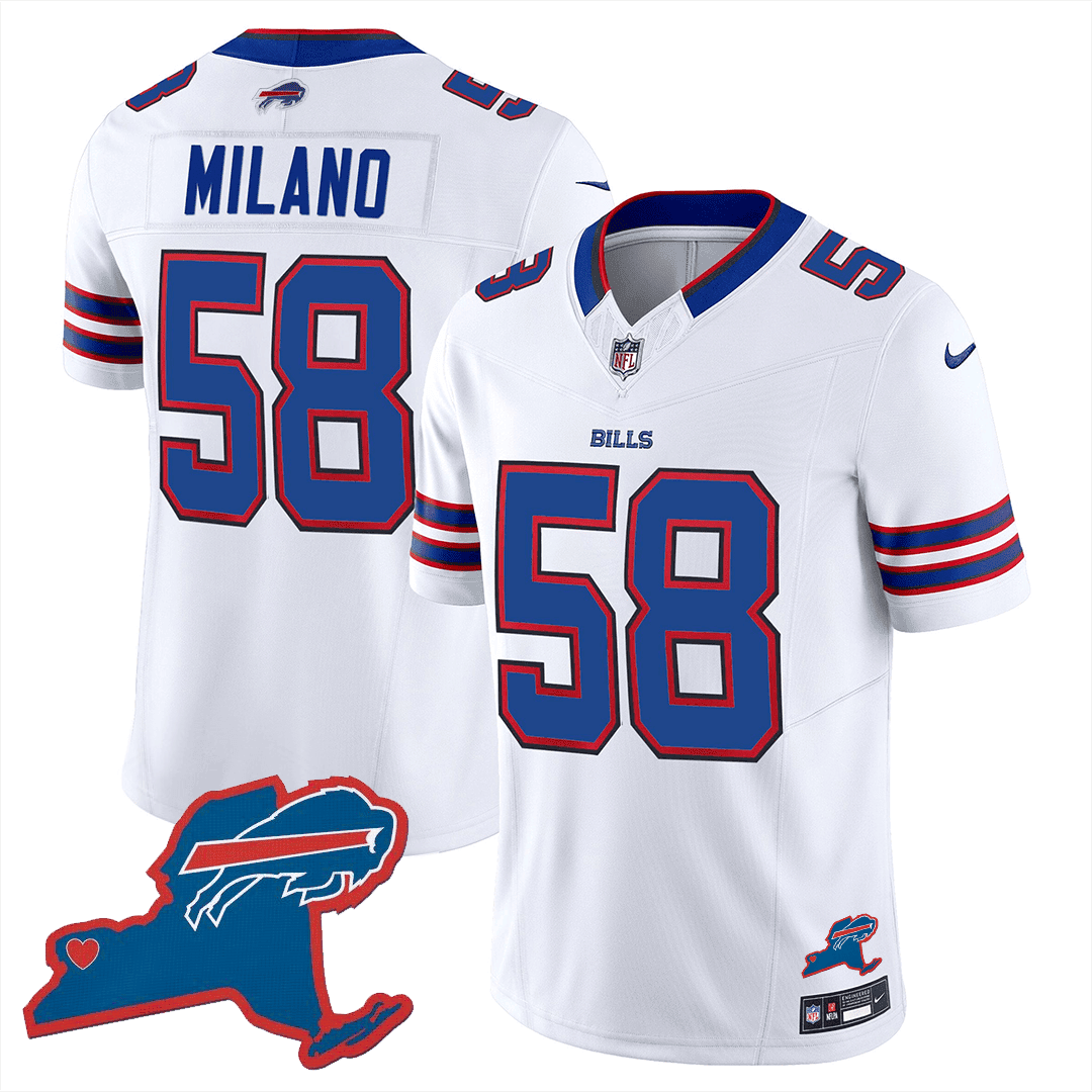 Matt Milano 58 Buffalo Bills New York Patch Game Men Jersey - White JS6339 Saliibo