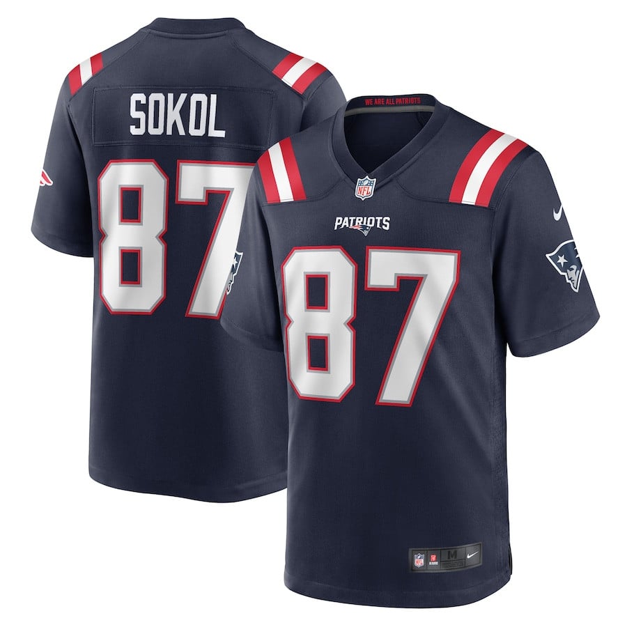 Matt Sokol 87 New England Patriots Game Men Jersey - Navy JS2519 Saliibo