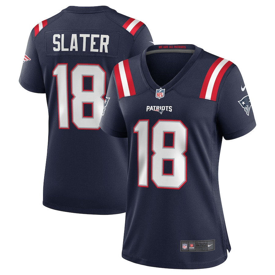 Matthew Slater 18 New England Patriots Women Team Game Jersey - Navy JS6469 Saliibo