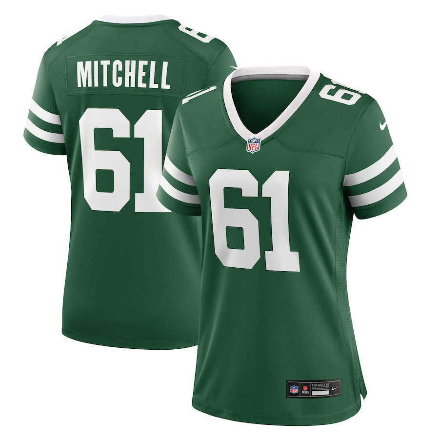 Max Mitchell 61 New York Jets Women's Team Game Jersey - Legacy Green JS2272 Saliibo