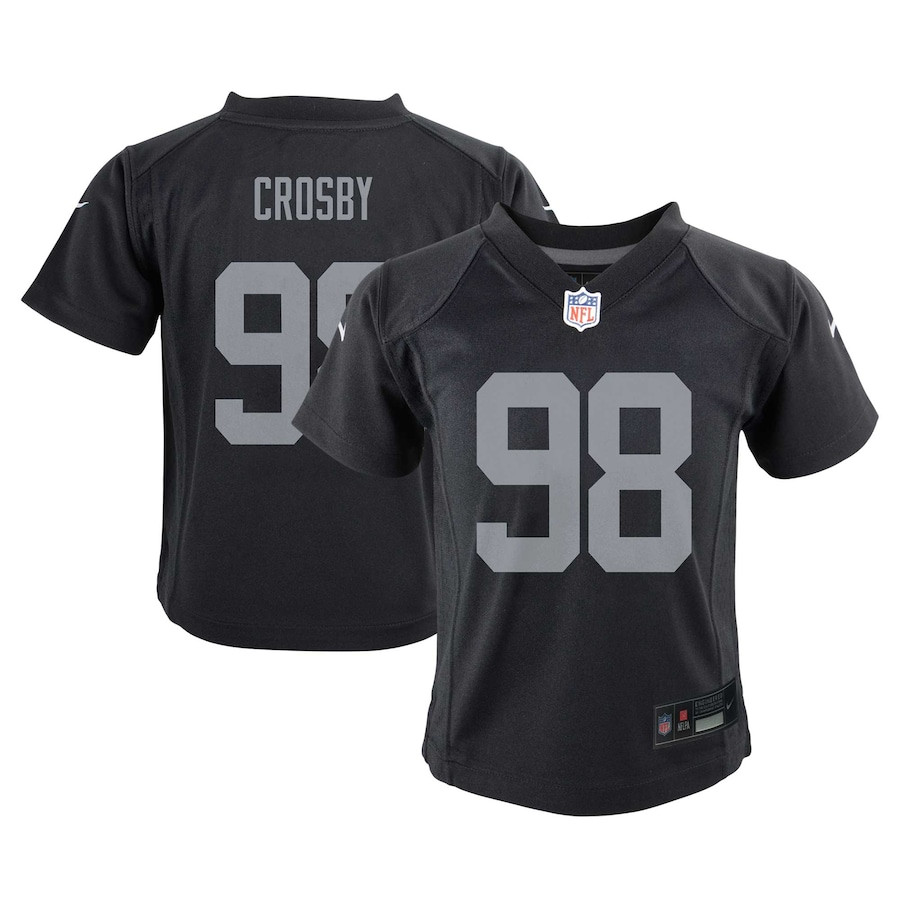 Maxx Crosby 98 Las Vegas Raiders Game YOUTH Jersey - Black JS9380 Saliibo