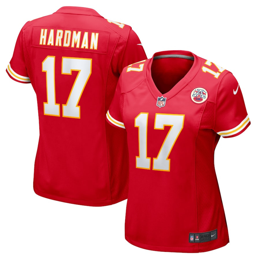 Mecole Hardman 17 Kansas City Chiefs Women's Game Jersey - Red JS9443 Saliibo